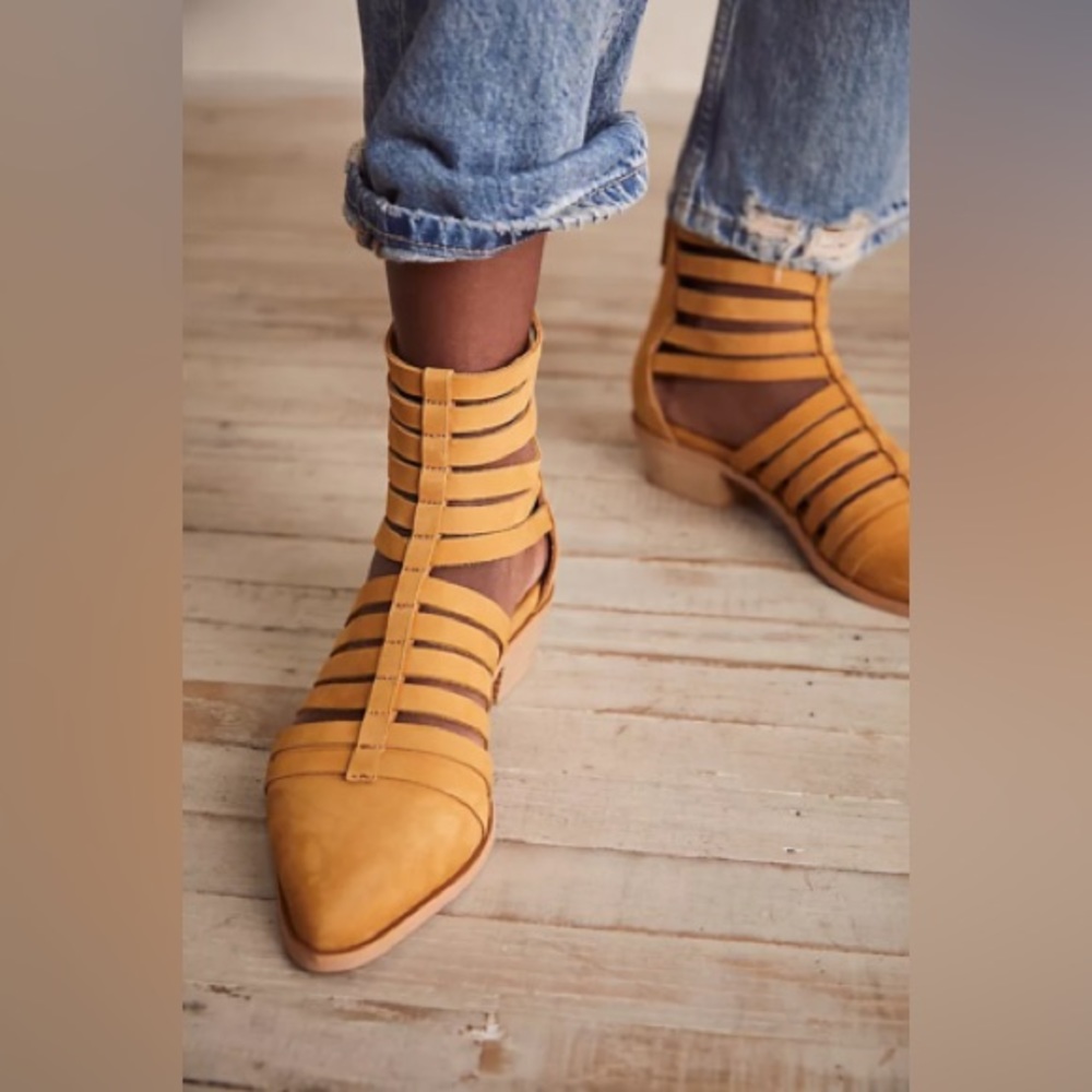 Free People Tan Ankle Boots
